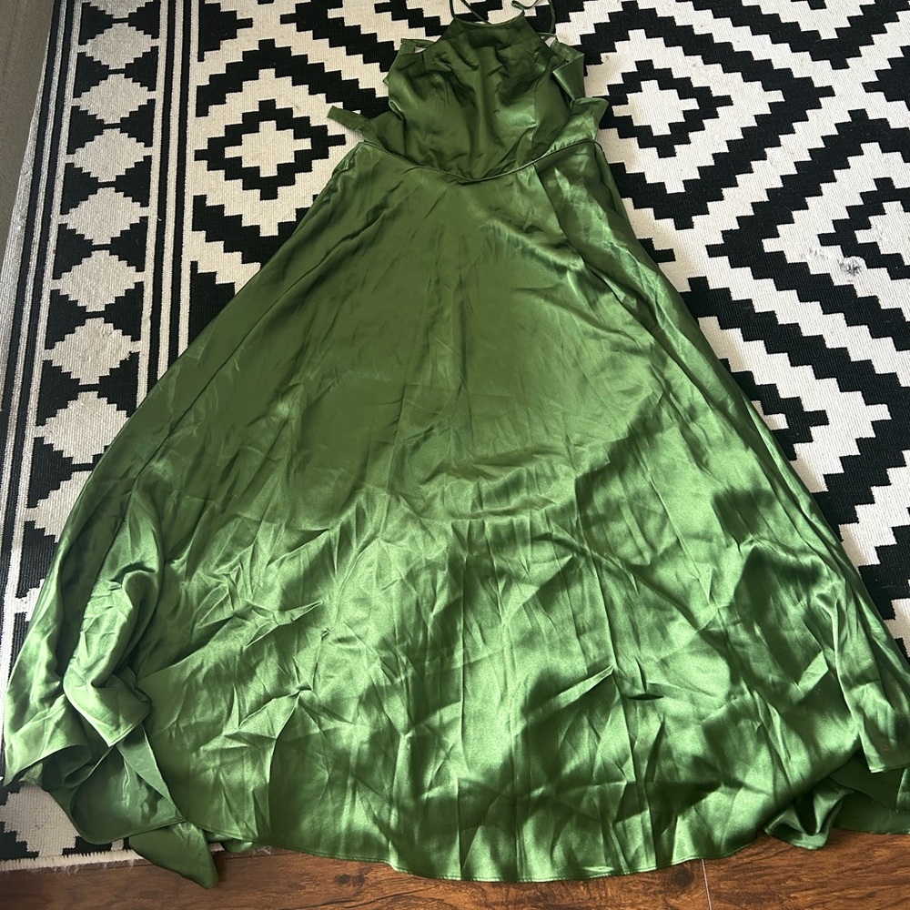 Blondie Nites Olive Satin Dress